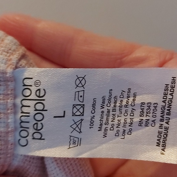 Common People Tropical Floral 100% Cotton Button Down Shirt Short Sleeve Large - Picture 5 of 5